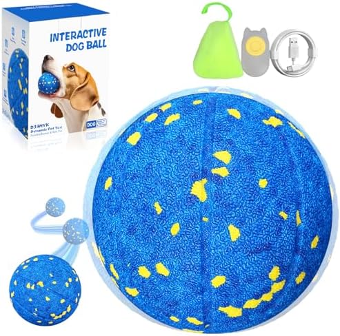 Smart Dog Ball Interactive Dog Toy with Remote Control,Automatic Moving,Bouncing and Rotating 3 Modes,E-TPU Material Aggressive Chewers,IPX7 Waterproof,Rolling Ball for Large Medium Dogs