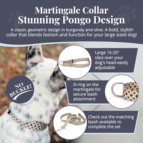 Lucky Love Dog Martingale Collar for Large Dogs No Slip Cute – Pongo, Large