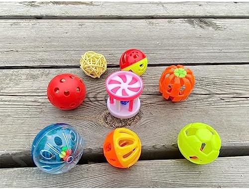8pcs Bird Cat Ball Toy with Bell Parakeets Foraging Foot Talon Training Set