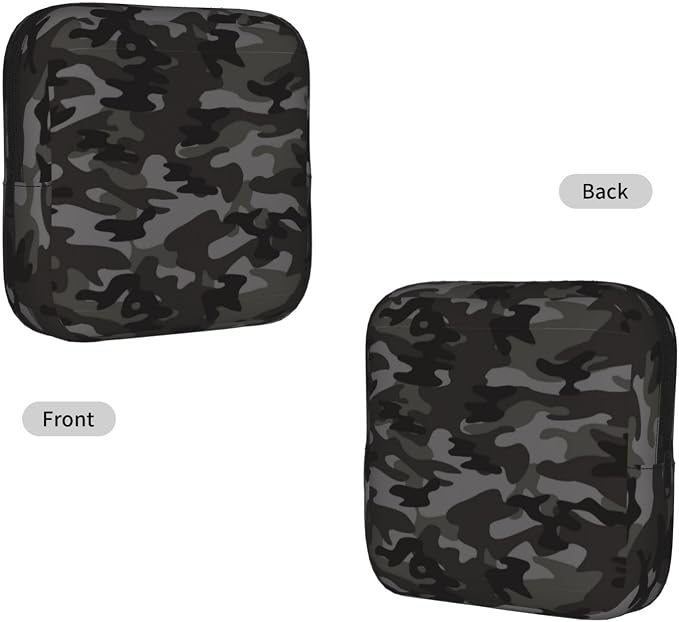 Camo Black And Grey Camouflage Military Period Bag For Women,Portable Sanitary Napkin Period Pad Pouch For Purse, Small Make Up Bags