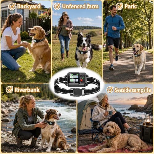 GPS Wireless Dog Fence System, IPX7 Waterproof Electric Fence for Dogs