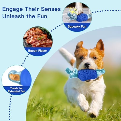 Dog Toys for Aggressive Chewers, Tough Squeaky Dog Chew Toy
