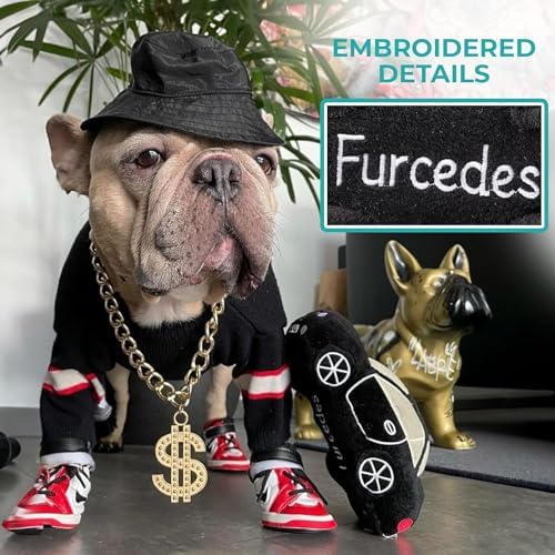 Haute Diggity Dog Furcedes Car Plush Dog Toy, Luxury Car Parody Chew Toys