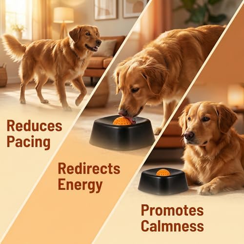 YCD-incerda Slow Feeder Lick Bowl with Rolling Ball (2, Black)
