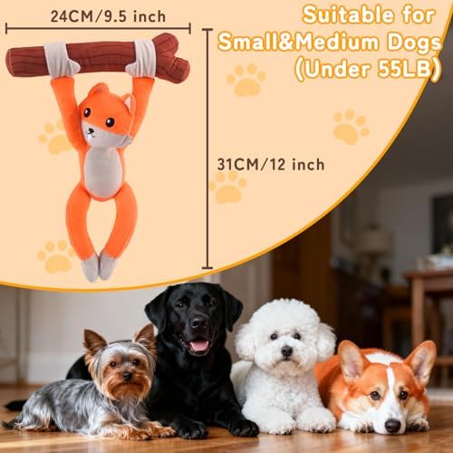 Squeaky Dog Toys,Plush Puppy Toys with Pull Branch