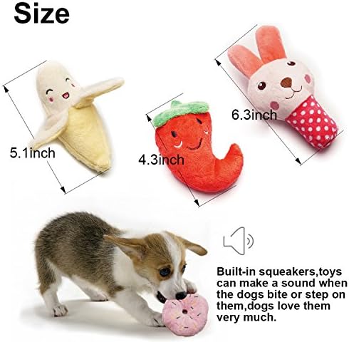Squeaky Dog Toys for Small Medium Dogs, 9 Pack Stuffed Puppy Teething Toys