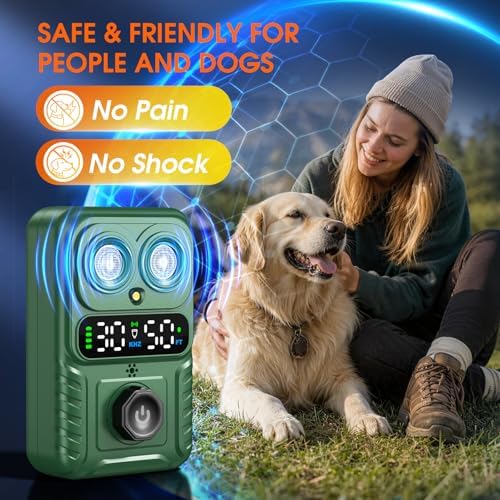 Automatic Bark Box,Smart Dog Bark Deterrent Device,Anti Barking Device for Dogs Stop Neighbor’s Dog Barking,Ultrasonic Bark Control Box with 2X Emitters