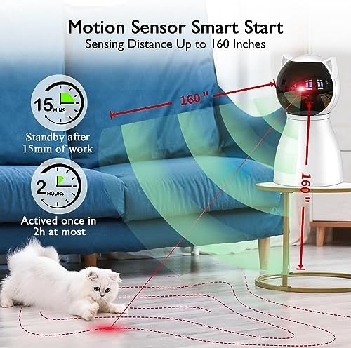Valonii Cat Toys [2025 Newly Upgraded] Real Random Trajectory Rechargeable Motion Activated Cat Laser Toy Automatic,Interactive Cat Toys for Indoor Cats/Kitten/Dogs