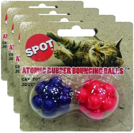 Ethical Atomic Bouncing Ball Cat Toy, 2-Piece (colors may vary) (Pack of 4)