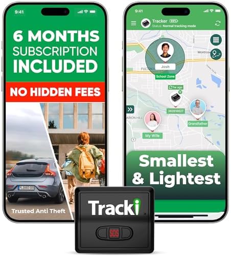 Tracki Mini GPS Tracker, Subscription Required, Cancel Anytime – Universal Compact 4G LTE Tracker for Vehicles (Tracker + 6M Subs.)