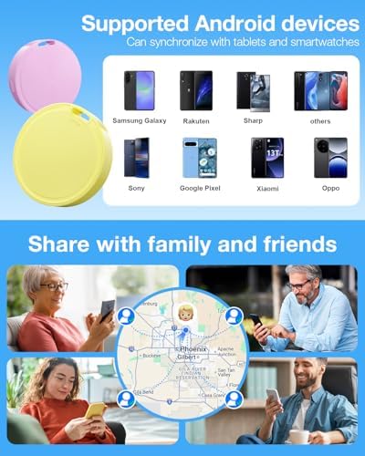 Air Tags for Android,Air Tags-4 Pack Android,Air Tracker Tags with 4 Case,2 Year Battery Life,Google Find Trackers for Google'S Find Hub App,IP65 Waterproof Luggage Tracker for Key,4 Colour
