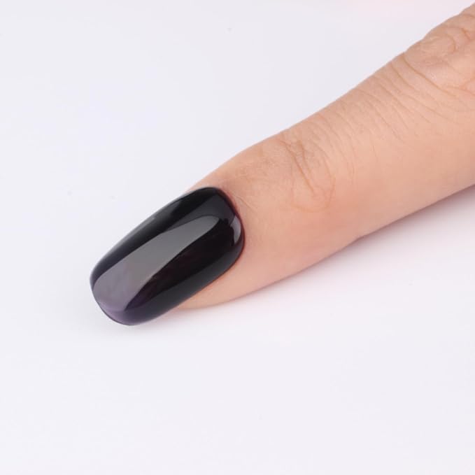 Midnight Dark Purple Gel Nail Polish - 15ml Purple Black Jelly Gel Polish, Sheer Translucent Color, Chip-Resistant Lasts 28+ Days,Gift for Women Girls Friends Nail Art Enthusiast