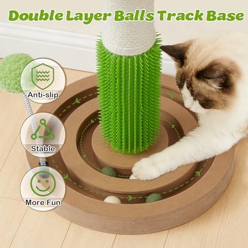 25.79" Cat Scratching Post Tower for Kittens, Sisal Small Cat Scratch Post