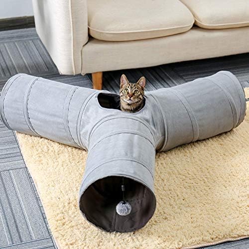 PAWZ Road Collapsible Cat Tunnel, 3 Way Cat Play Tube 10.5” in Diameter