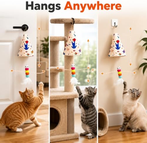 Interactive Cat Toys for Indoor Cats, Automatic Hanging Cat Hunting Toy