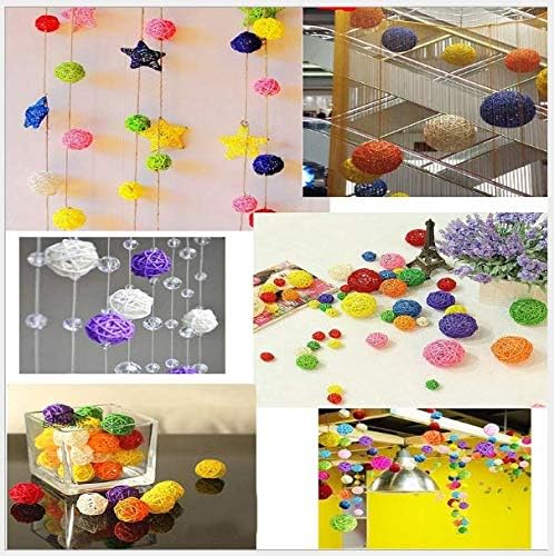 LIUSM 20 Pcs Colorful Handmade Wicker Rattan Balls Decorative