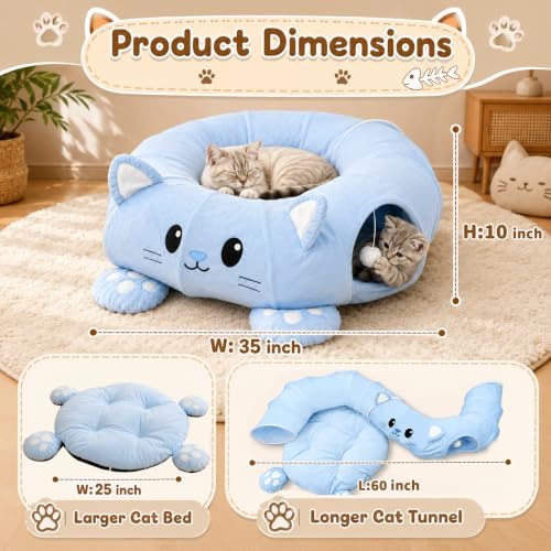 Cat Tunnel Bed with 21 Interactive Toys
