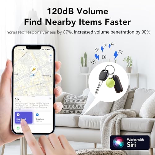 Air Tracker Tags-4 Pack: Smart Bluetooth Tracker, Compatible with Apple Find My APP (iOS Only) Replaceable Battery, IP67 Waterproof, Suitable for Luggage, Wallets, Backpacks, Keys Tracking Tag