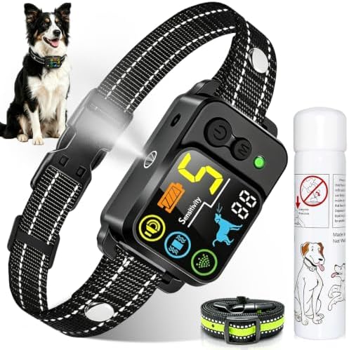 Citronella Bark Collar Spray Dog Collar, 5 Modes & Levels, 1*Spray Refill