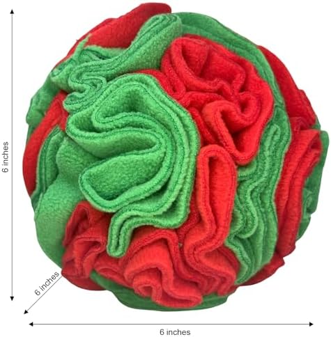 Glory To Dog Medium Breed Snuffle Puzzle Ball Toy Christmas Green/Red Large