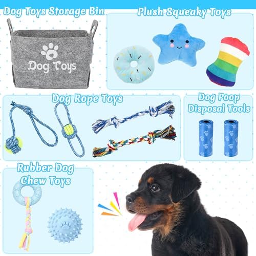 12 Pack Puppy Teething Toys Set - Small Breed Chew Toys with Storage Case, Suitable for Puppies 8 Weeks