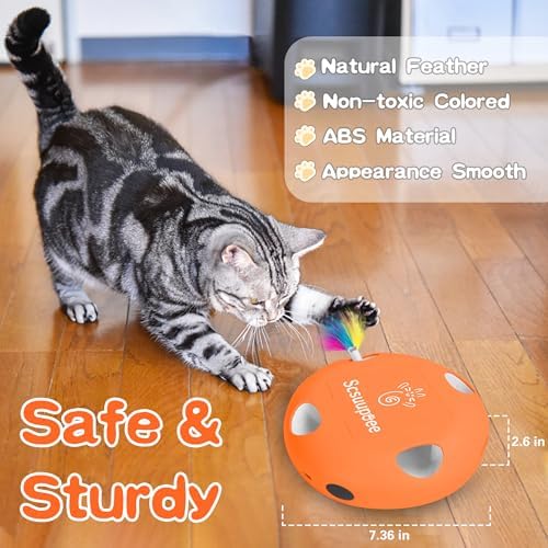 Cat Toys, Rechargeable Interactive Cat Toy, Orange