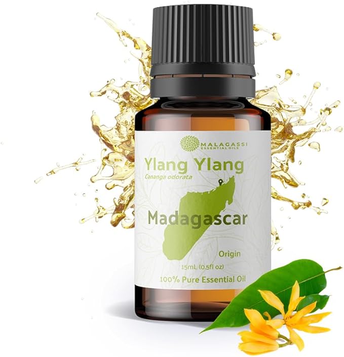Ylang Ylang Essential Oil - Direct from Malagassi Essential Oils Madagascar - Steam Distilled - Aceite de Ylang Ylang for Aromatherapy, Diffuser, DIY Candle and Soap Making - 15ml