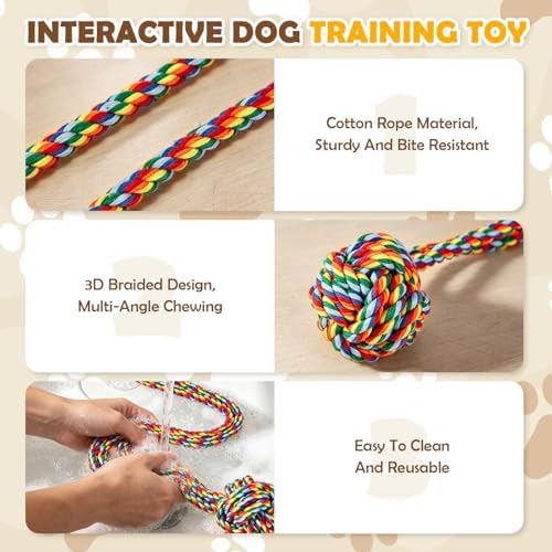 2PCS Dog Tug of War Toy with Suction Cup