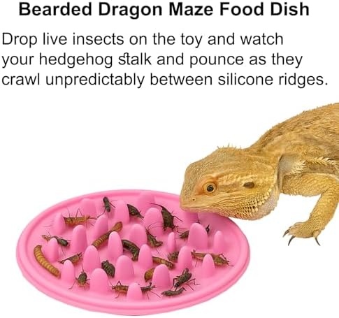 2-in-1 Bearded Dragon Enrichment Toy & Feeding Bowl – 2Pcs Reptile Bowl - Mealworms & Cricket Dish for Gecko, Bearded Dragon & Chameleon - Bearded Dragon Toy for Boosts Natural Instincts & Exercise