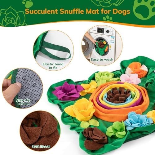 Snuffle Mat for Dogs -Interactive Dog Toys to Keep Them Busy | Puppy Puzzle Slow Feeder Treat| Dog Lick Mat Enhancement