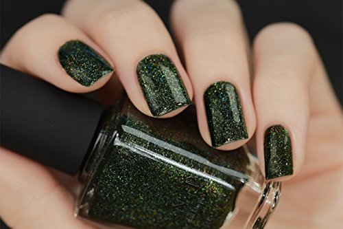 ILNP Ski Lodge - Deep Mossy Green Holographic Nail Polish