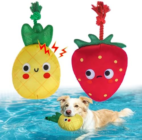 BEAUTYZOO Floating Dog Pool Toys 2 Pack,Squeaky Water Fetch Toys for Summer