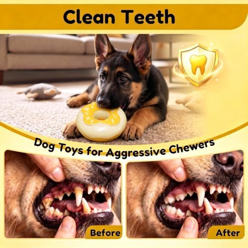 Squeaky Dog Chew Toys, Interactive Tough Indestructible Dog Toys for Aggressive Chewers, Medium to Large Dogs, Indoor & Outdoor Use