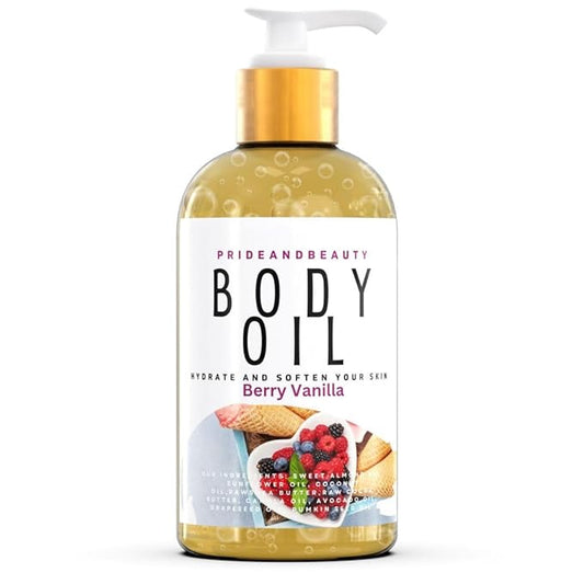PrideandBeauty After Shower Oil. Skin Hydrating Oil. Body Oil Scented. Body Oils For Women Dry Skin. (Berry Vanilla)