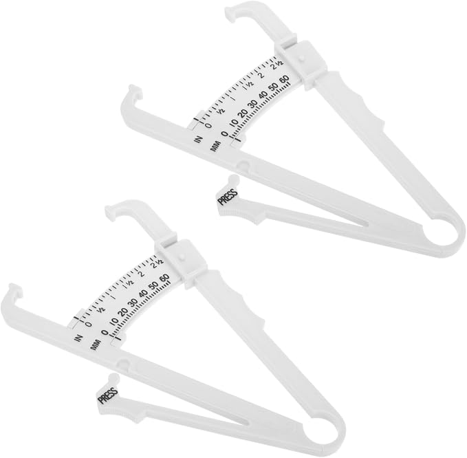 2pcs Body Measuring Caliper and Tape Accurate Fat Measurement Tool for Health Monitoring Includes Easy Use User Guide for Men and Women