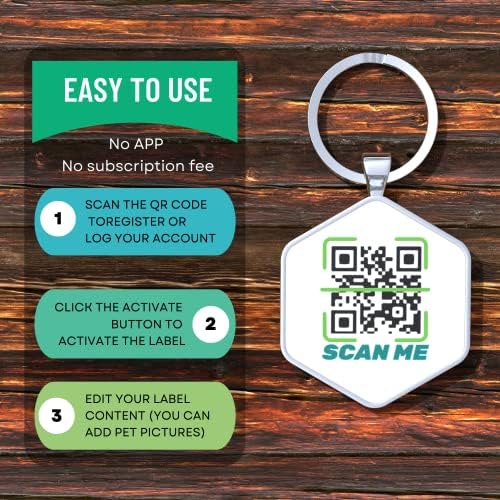 Dog Tags Personalized Pet ID Tags - QR Code Customize Dog Cat Tag - Pet Online Profile Display Pet Information