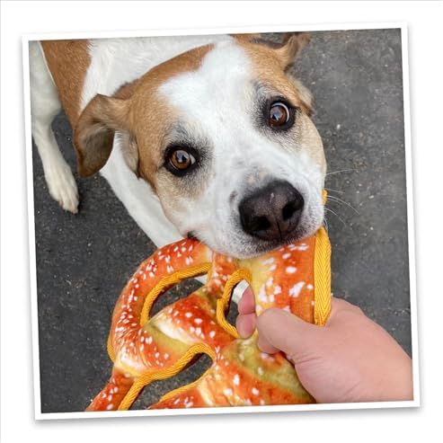 Doggijuana Twisted Pretzel & Pretzel Ring Dog Toy Bundle | 2 Pack, Squeaky