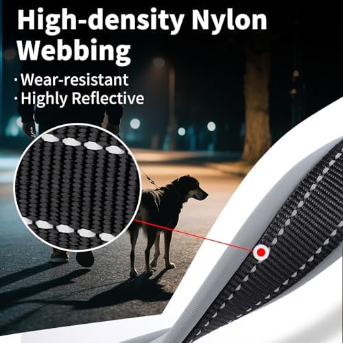 Segarty Reflective Dog Collar for Medium Dogs, Adjustable Wide Soft Comfortable Breathable Neoprene Padded Nylon Collar with Heavy Duty Metal Buckle for Medium Small Breeds (M, Black)