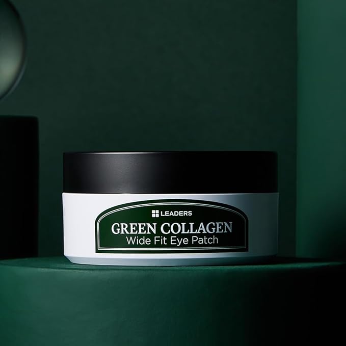 LEADERS Green Collagen Wide Fit Eye Patch – Vegan Hydrogel Firming Eye Patch, Deep Absorption, Helps Improve Fine Lines, Anti-Aging, Firming & Wrinkle Care, Gentle Formula for Sensitive Skin - 96g