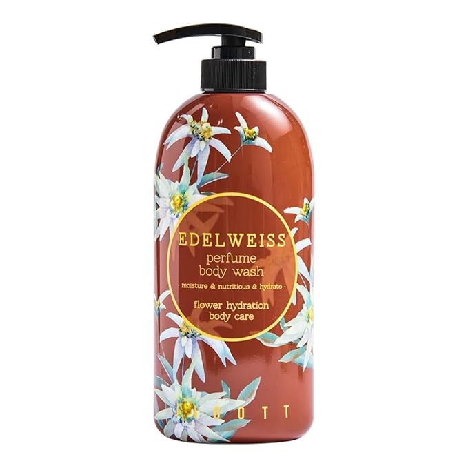 Jigott - Edelweiss Perfume Body Wash 25.3 FL OZ/ 750ml, Hydrating Gentle Korean Body Cleanser