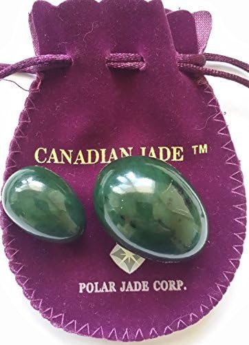 2-PCS Undrilled Nephrite Jade Stone Eggs Set – Medium & Small Sizes (43 × 30 mm & 35 × 25 mm) | 100% Natural Jade, Hand-Polished with Certificates & Velvet Pouches | Polar Jade