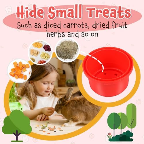 SKYWHALE Bunny Toys Stacking Cups, 8PCS Plastic Nesting Toys for Small Pets