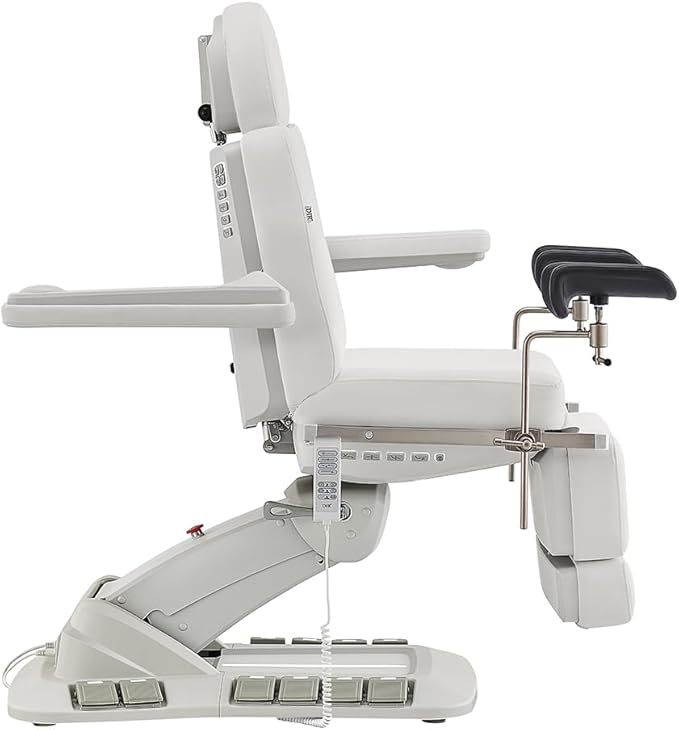 Dir Medical Spa Chair 4-Motor Electric Medical Examination Room Table with Stirrups Spa Beauty Bed Esthetician Chair Facial Bed with Position Memory Function Geneva