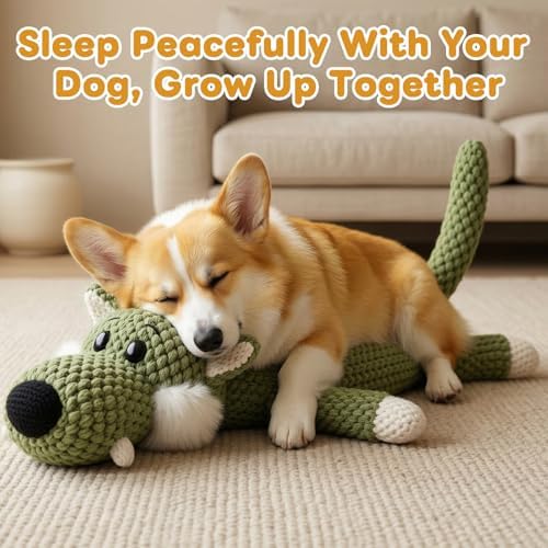 Dog Toys Indestructible Dog,Soft Chew Toy,Durable Squeaky Dog Toys for Heavy Chewers,Toy Puppy Pet Mutt Toy Plush Dog Chew Toy, Interactive Dog Toys (Gray)