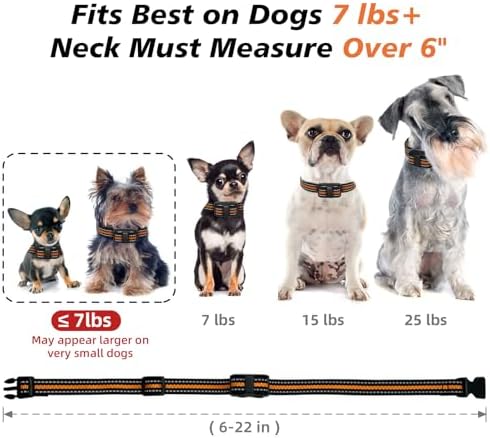 Ultra Compact Dog Shock Collar, Lightest Dog Training Collar with Remote for Small Dogs 5-30lbs & Medium Dogs/Puppies, Waterproof, Rechargeable, 1300ft Range(Orange&Small)