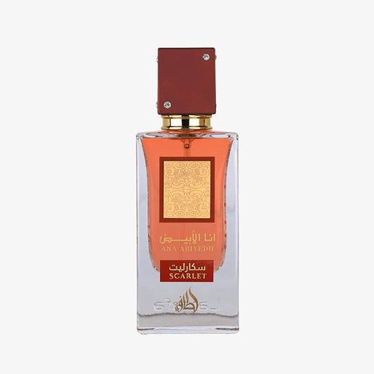 Lattafa Ana Abiyedh Scarlet – Fruity, Floral, Spicy, Sweet – Eau de Parfum Spray Long-Lasting Fragrance for Unisex, 2.0 Ounce / 60 ml