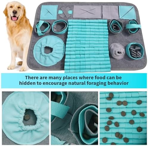 Snuffle Mat for Dogs, Pet Snuffle Mat for Small and Medium Dogs, Interactive Sniff Mat Feeding Mat for Puppies, Slow Feeder Dog Treat Mat for Training and Stress Relief