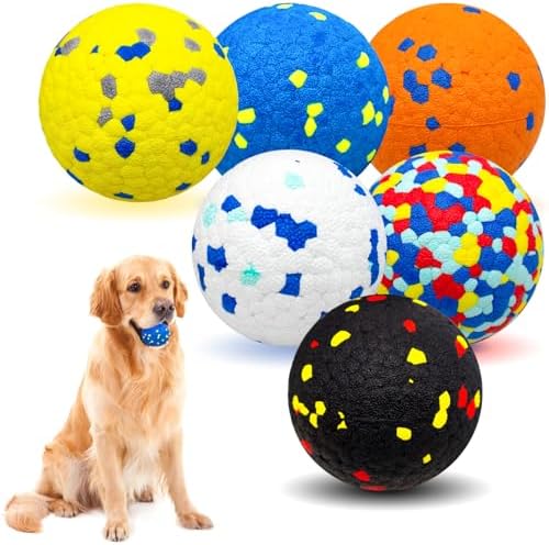 6 Pack Dog Balls Tennis Ball for Aggressive Chewers Indestructible Dog Toys