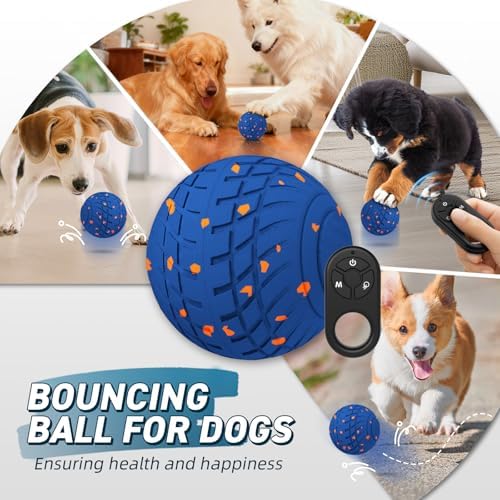 HETOO Smart Interactive Dog Ball with Remote Control, 3.2 Inch Blue