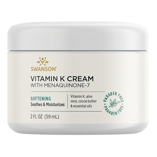 Swanson Vitamin K Cream with Menaquinone-7-2 fl Ounce (59 ml) - Nourishing Cream for Skin Health and Vibrance